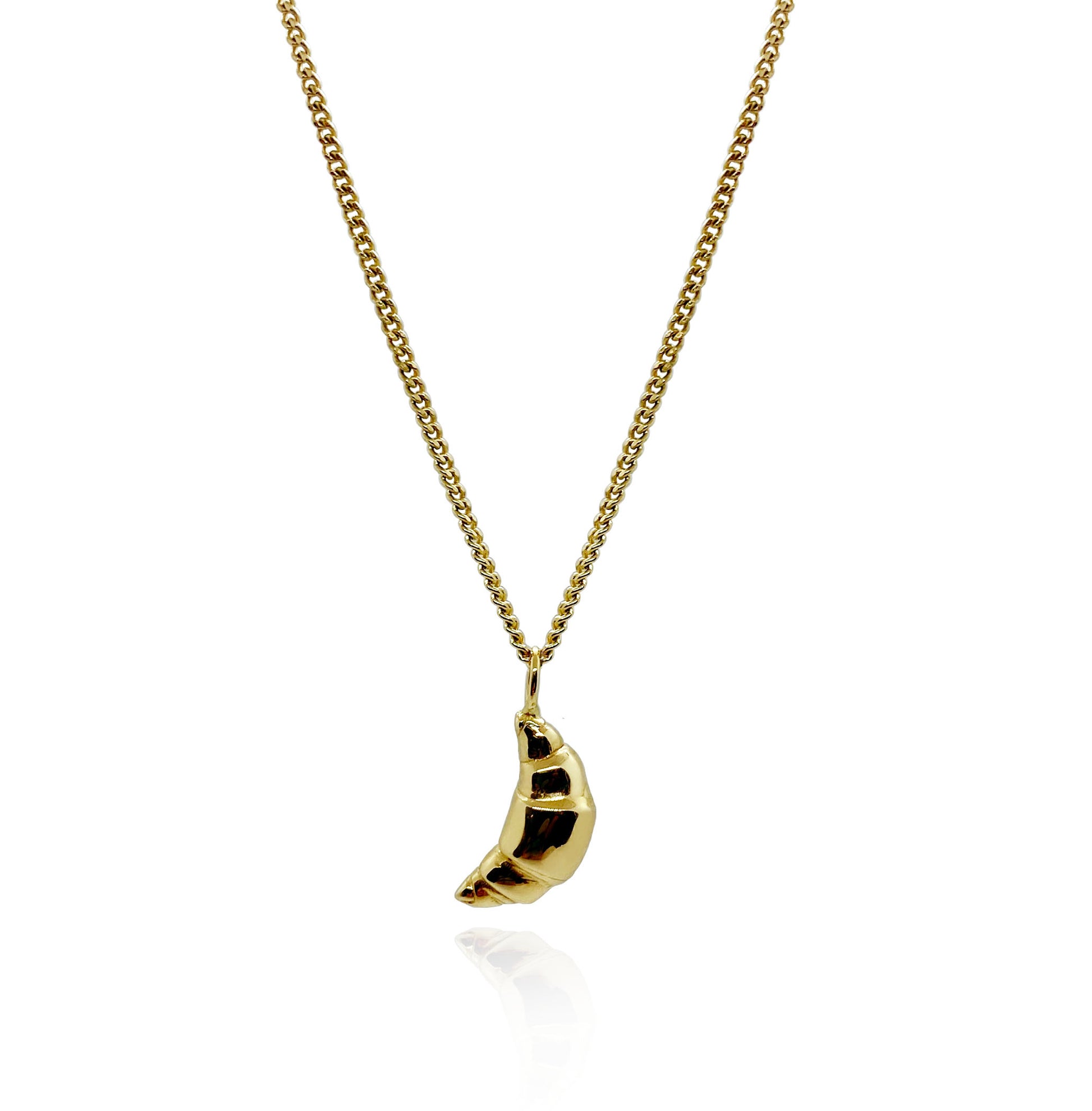Croissant halskæde vedhæng i massivt 18 karat genbrugsguld