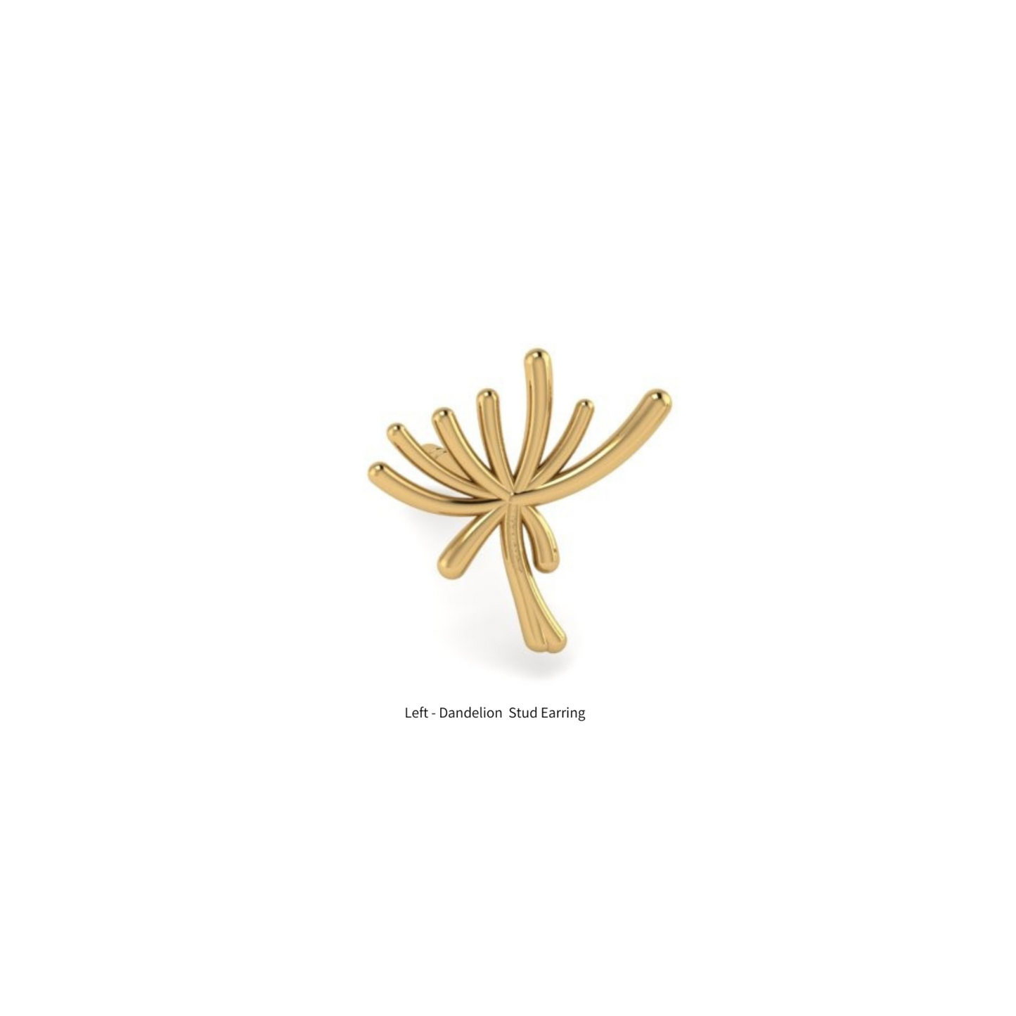 Left - Dandelion stud earring i massivt genbrugsguld 18 karat
