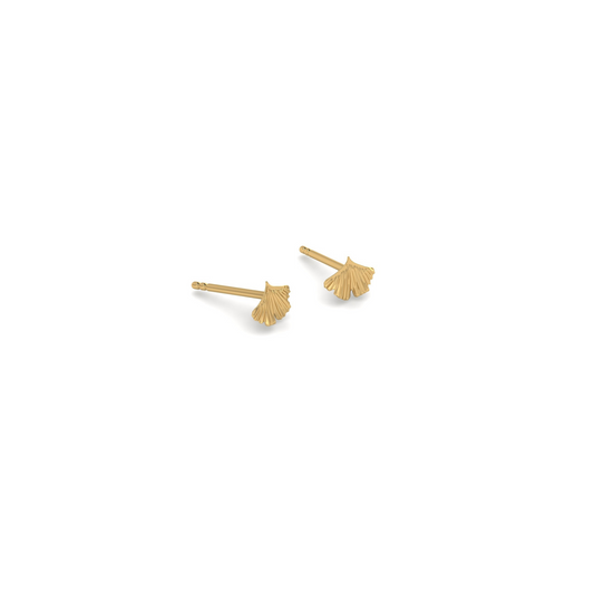 Ginkgo stud earring massivt 18 karat genanvendt guld