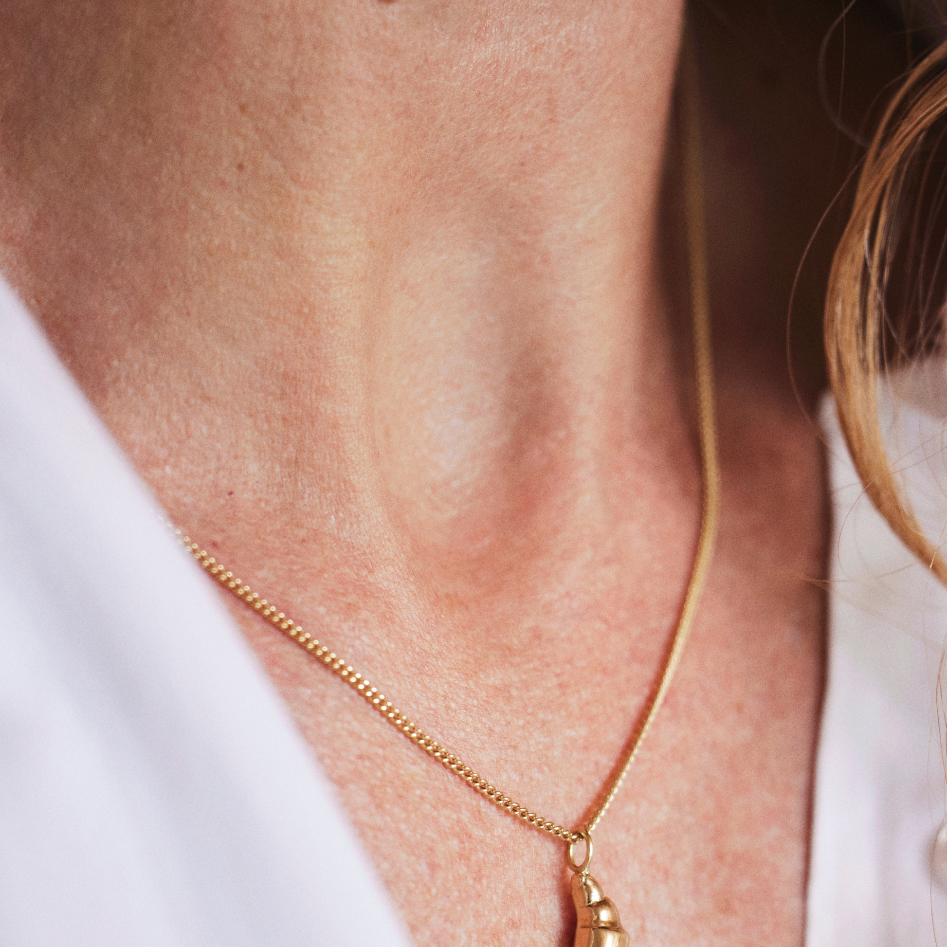 Massiv guldhalskæde 18 karat genanvendt guld